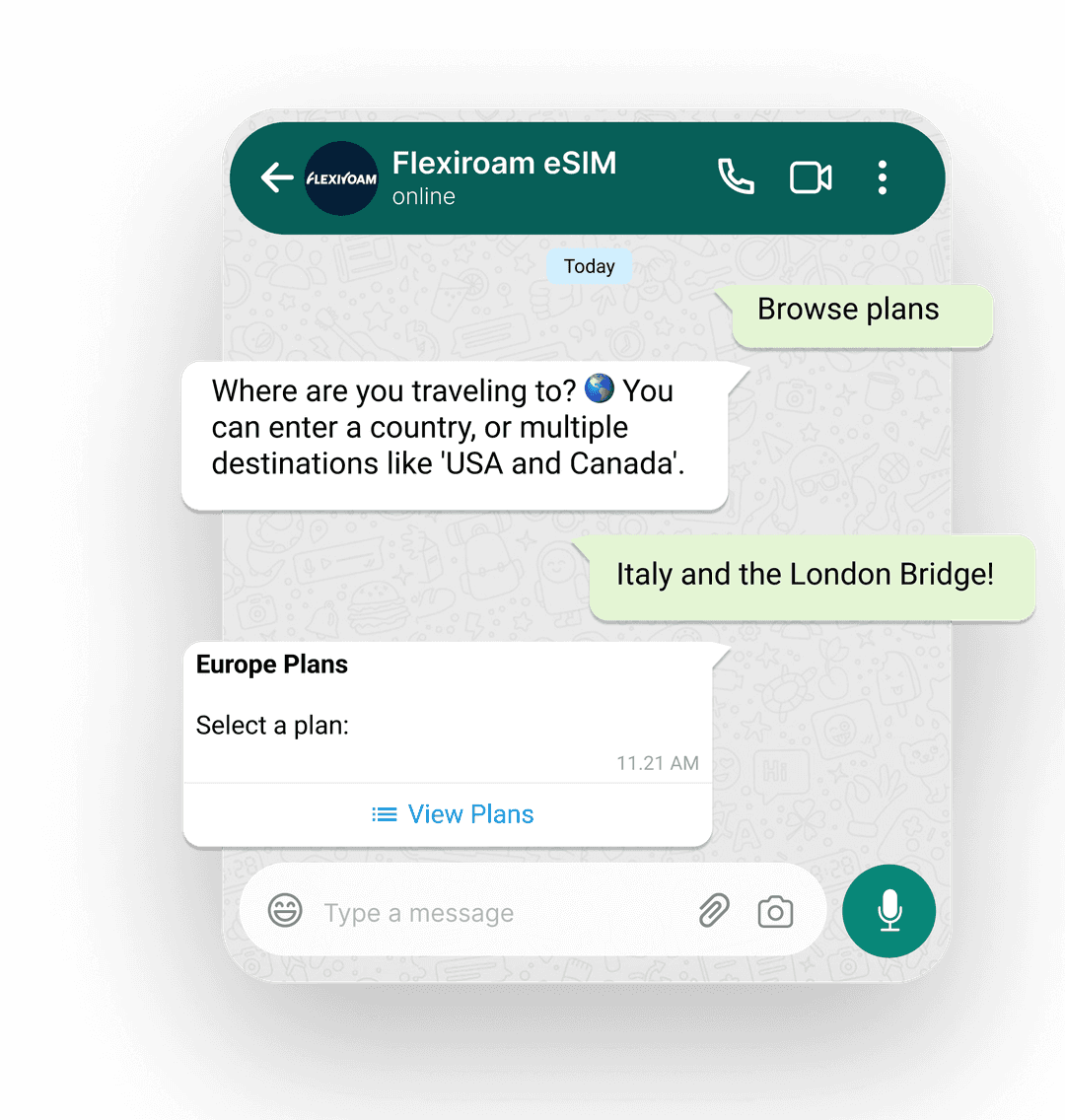 WhatsApp activation preview